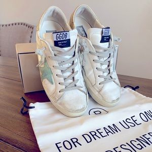 Golden Goose Super-Star Classic with green start and gold back